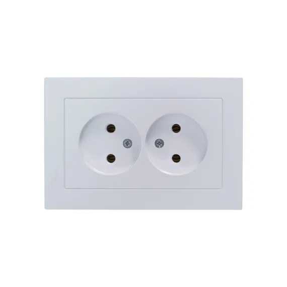 Розетка 2-м СП AtlasDesign 16А IP20 без заземл. в сборе жемчуж. SE ATN000420