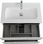 Тумба с раковиной Cezares DUET-N 80 DUET-N-800-2C-SO-FBS-P ясень белая софт