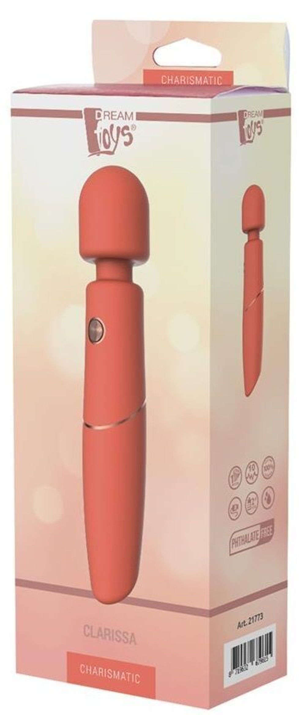 Оранжевый вибромассажер Clarissa - 22,6 см. (Цвет: оранжевый)