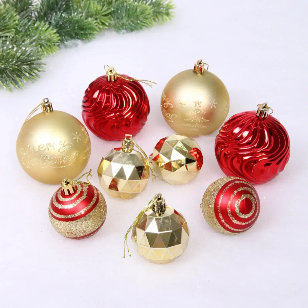 Набор шаров «Winter miracle» 7 см + 5 см (24 предмета), Красный/Золото