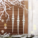 Подвеска «Изящная сосулька» 16 см (набор 3 шт), Белый