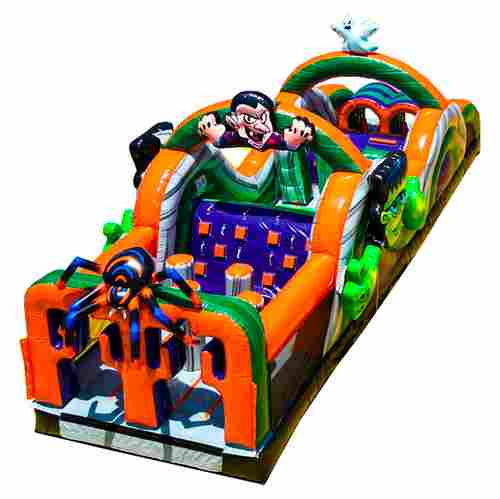 Коммерческая надувная полоса препятствий «Монстры», 35×3,5×4 м