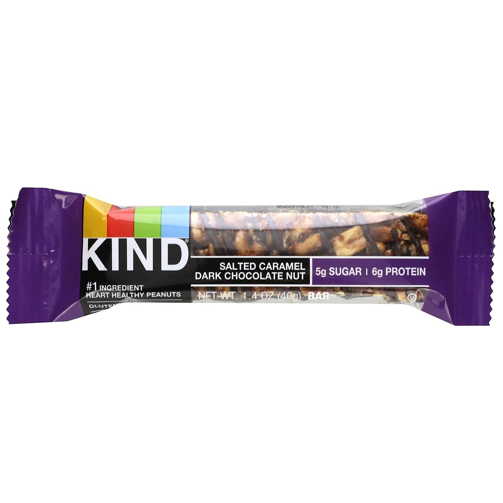 KIND Bars, Nuts & Spices, Соленая карамель и темный шоколад с орехами, 12 батончиков по 1,4 унции (40 г) каждый