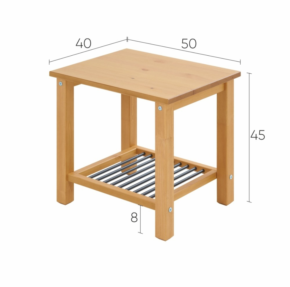 Журнальный столик ВОЙВЫВ 50x40x45 см, светло-коричневый