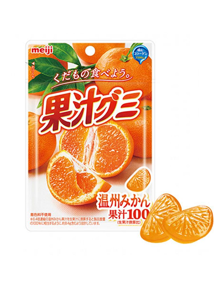 Мармелад Meiji апельсин-мандарин, с коллагеном, 47 г