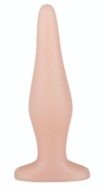 Телесная анальная пробка с широким основанием - 14 см. (Цвет: телесный)