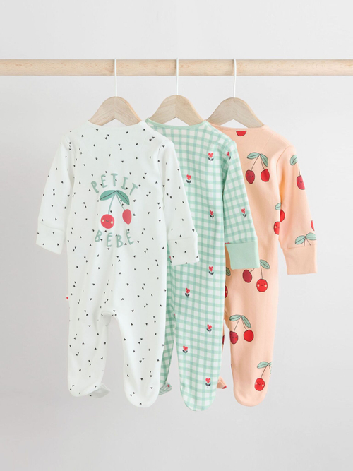 Комбинезон / Cлип для малышей Next AJ2-462, 3 шт., Персиковый, Мятный