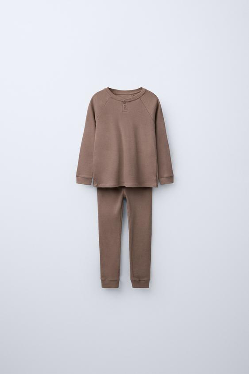 ZARA ПИЖАМА ИЗ СМЕСОВОЙ МЕРИНОСОВОЙ ШЕРСТИ, КОРИЧНЕВЫЙ