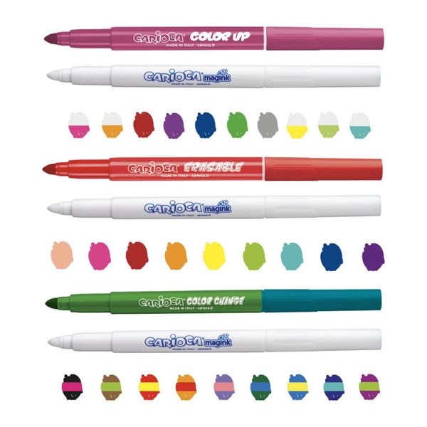 Фломастеры меняющие цвет Magic Markers стираемые 30 цв, 43183, Carioca 43183