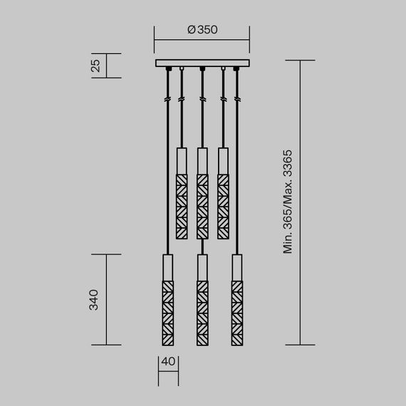 Подвесной светильник Maytoni MOD328PL-L18BS3K