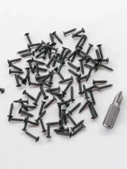 Набор саморезов (шурупов) 2 х 10 мм, черный, 100 шт