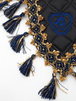 Вымпел тройной SCANIA (экокожа, черный с синими кисточками)