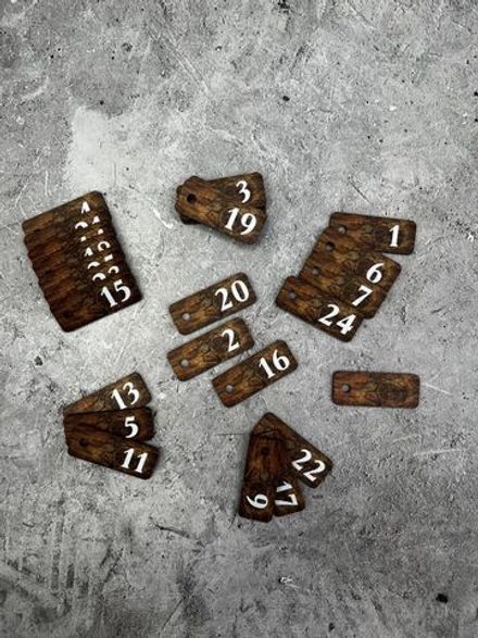 Номерки для ключей деревянные 2х5см