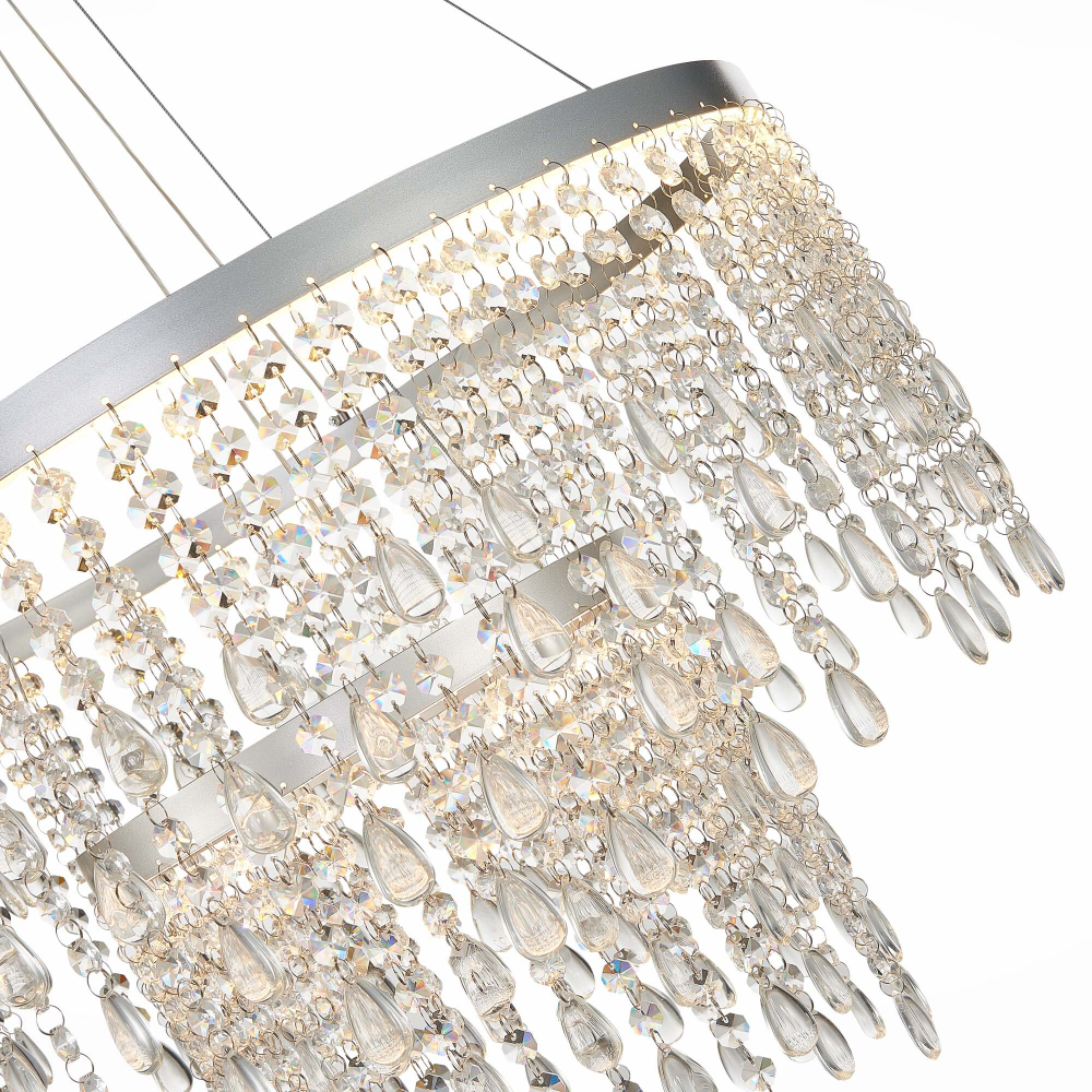 SL6201.103.55 Люстра подвесная ST-Luce Серебристый/Прозрачный LED 1*55W 3000K/4000K/6000K