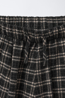 ZARA БРЮКИ БЭГГИ В КЛЕТКУ, ЧЕРНЫЙ