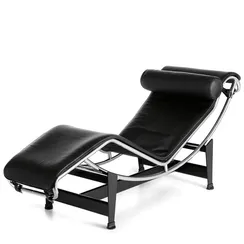 Кресло-шезлонг Chaise Lounge, черная натуральная кожа
