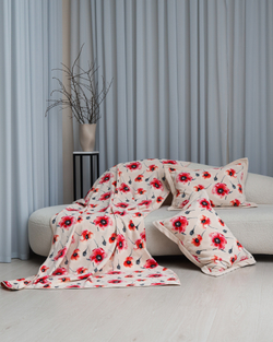 Чехол для подушки декоративный 40x40 Feiler Klatschmohn 146-113 seashell-coral