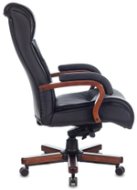 Кресло руководителя Бюрократ T-9926WALNUT, черный, кожа, крестов. металл/дерево