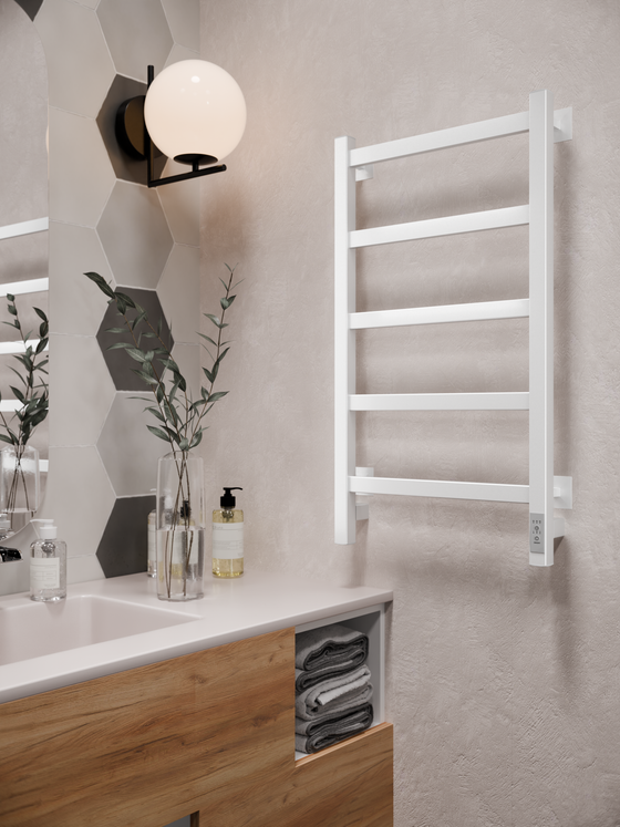 Электрический полотенцесушитель белый лесенка 75х40 Entero