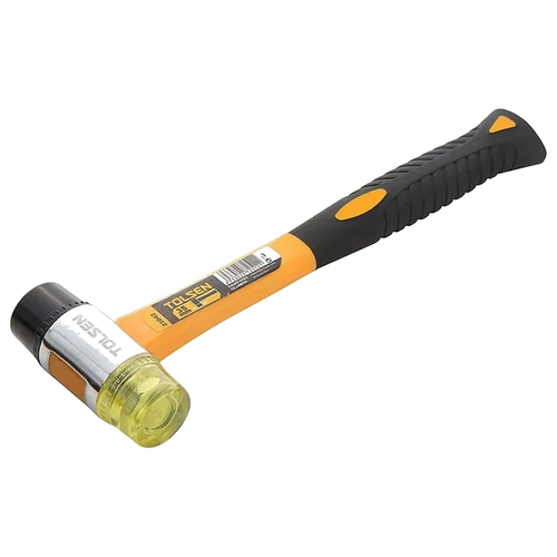 Молоток рихтовочный TOLSEN с двойным ПВХ-бойком Ø35мм фибергласовая рукоятка 25042