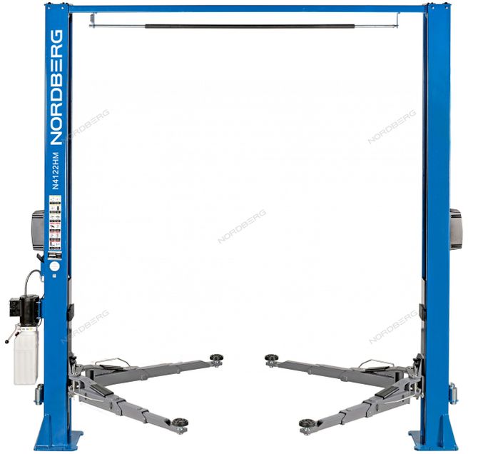 NORDBERG (N4122HM-4B) Подъемник 2-стоечный 4 т, с верхней синхронизацией, снятие со стопоров с одной колонны, 380 В, синий