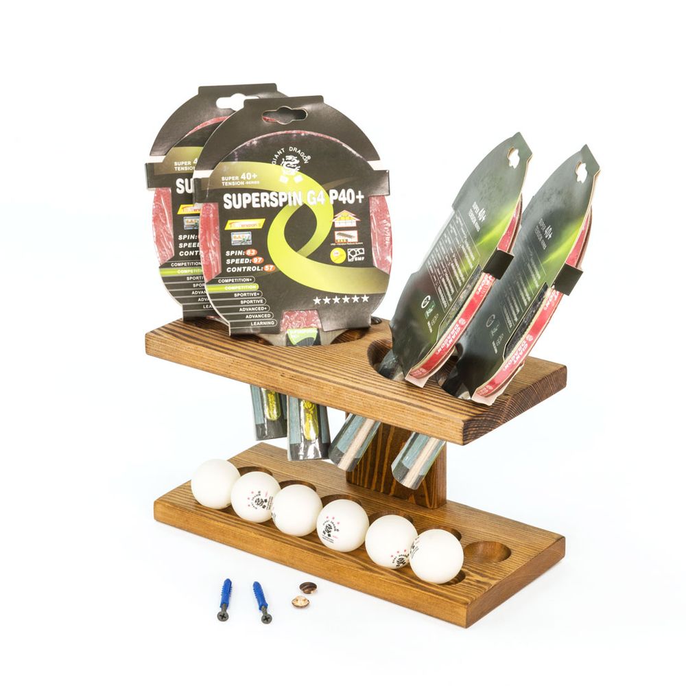 Полка для ракеток и мячей "Мастер" навесная (коричневая)