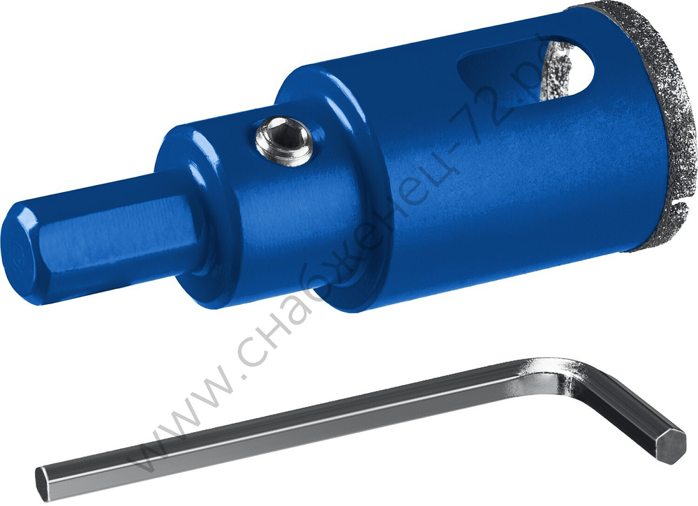 ЗУБР АГК d 18 мм (центр. сверло, трехгр. хвост, Р60), Алмазная коронка, Профессионал (29850-18)