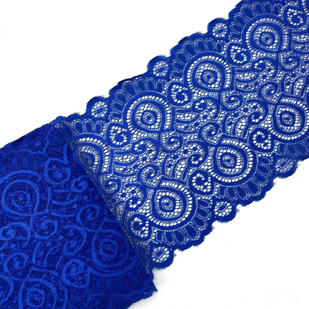 Кружево эластичное синие 17 см