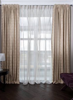 Ткань Портьера Хьюстон (HOUSTON) бежевый 275x260см Garda Decor