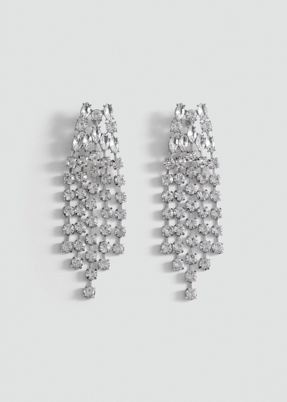 Серьги-каскад с ограненными кристаллами