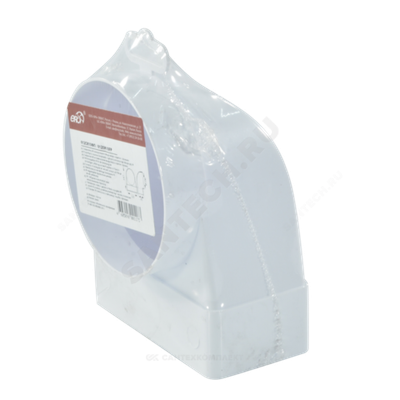 Соединитель угловой 90гр 60х120/D100 с фланцем пластик Эра 612СК10ФП