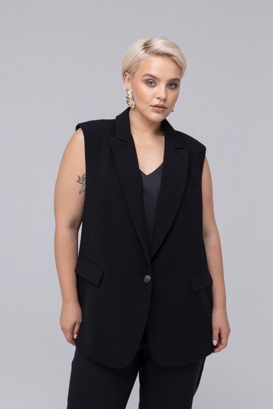 Жилет удлиненный, черный