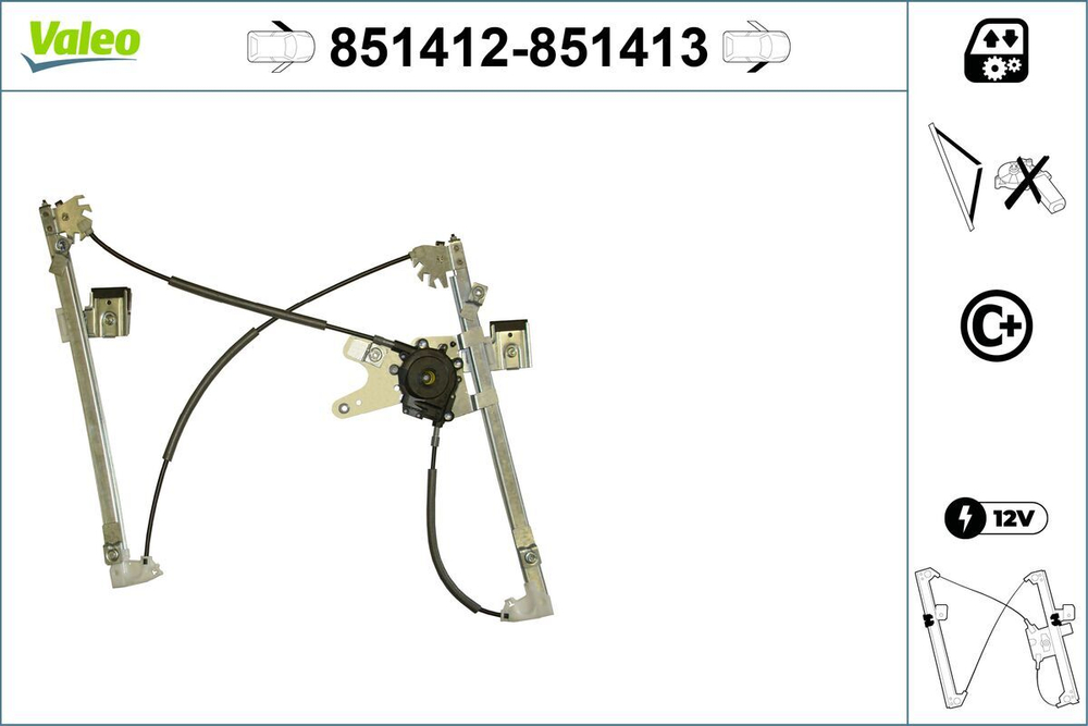 VALEO - 851412-VAL - Window Regulator