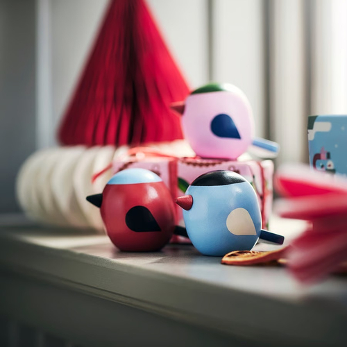 ВИНТЕРФИНТ VINTERFINT Украшение 6 см птицы 3 шт, цветные