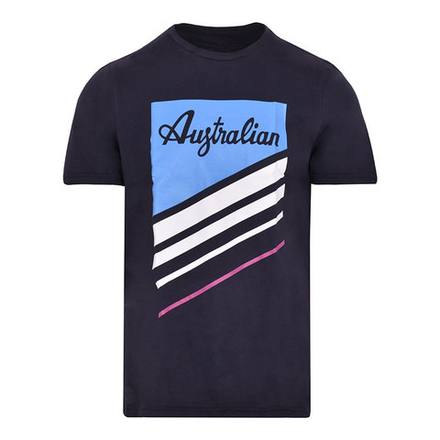 Мужская теннисная футболка Australian T-Shirt Cotton Printed - blu navy
