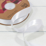 Лента Атласная 2,5см х 110м Полиэстер класс А (Белый)