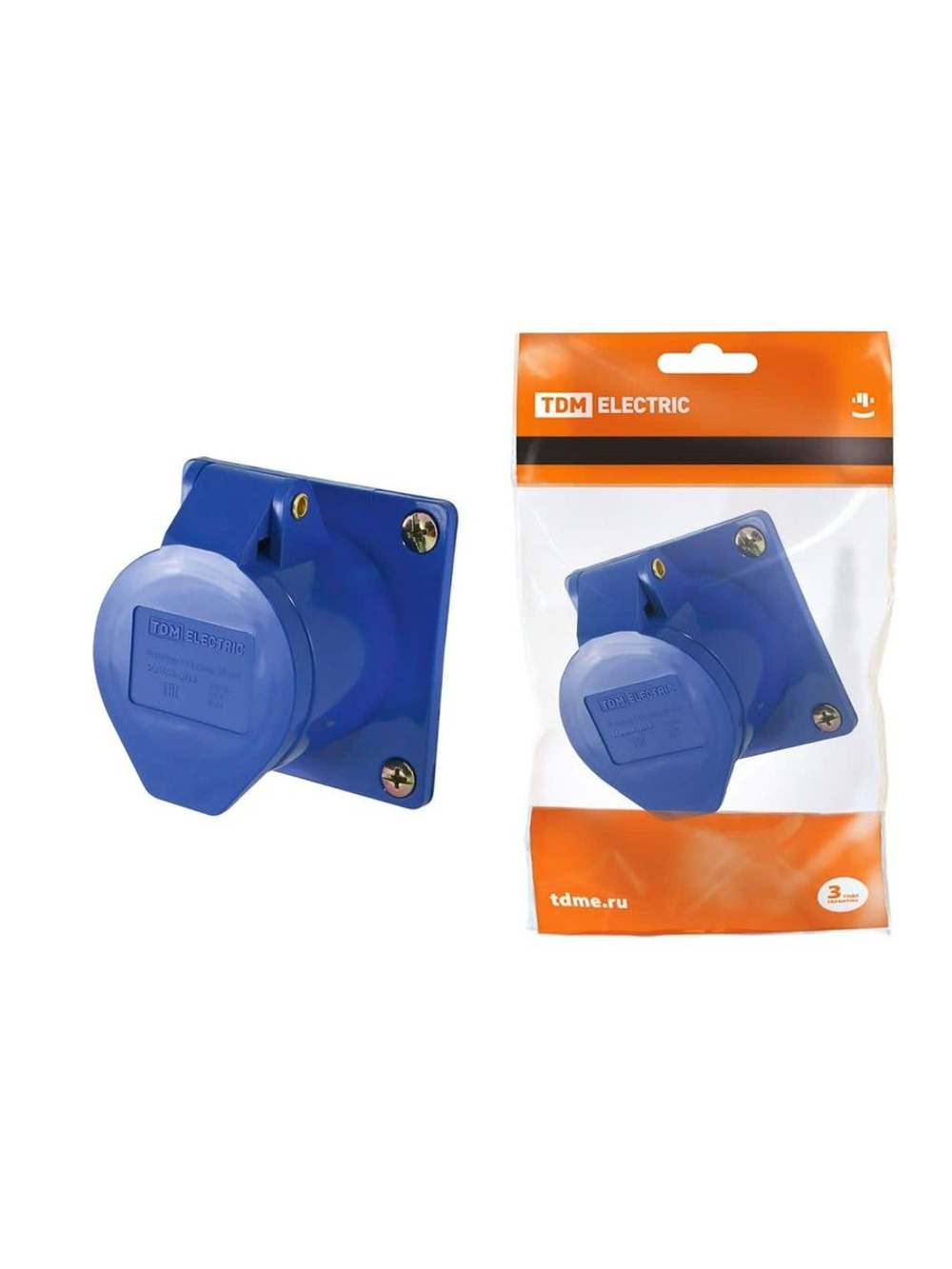 Розетка 423 скрытая 2Р+РЕ 32А 220В IP44 TDM