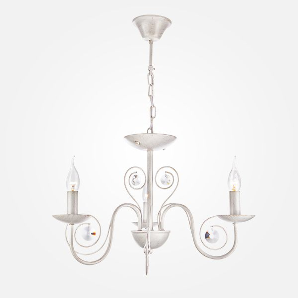 Классическая подвесная люстра 60018/3 белый с золотом