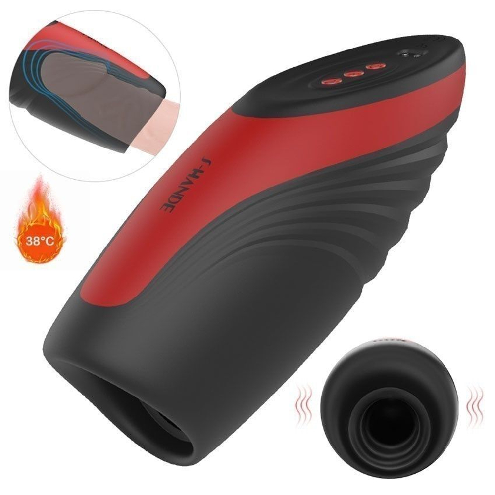 Черно-красный вибромастурбатор King Arthur (Цвет: черный с красным)