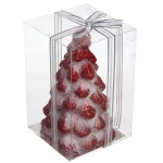 Свеча новогодняя «Ёлочка снежная» 12 см, красный