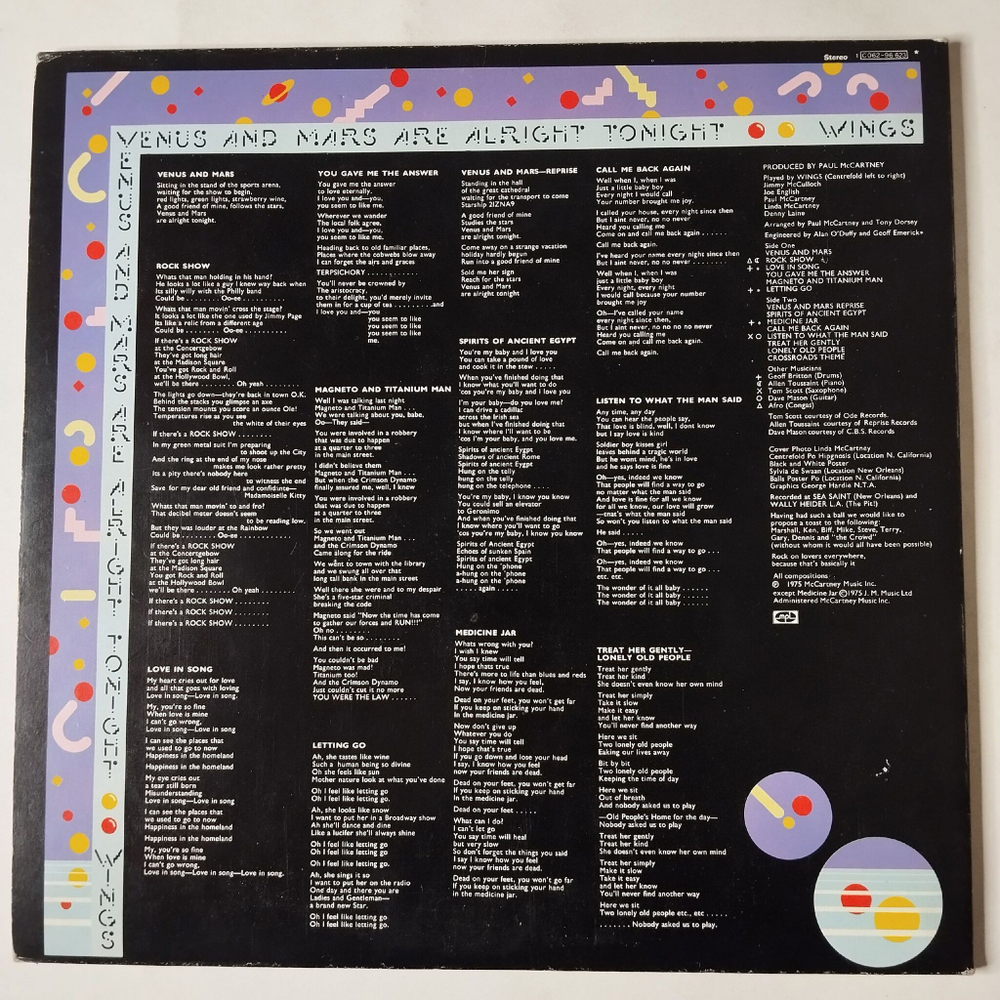 Винтажная виниловая пластинка LP Paul McCartney Wings Venus And Mars (Germany 1975)