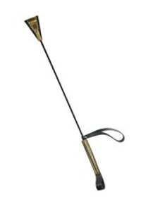 Черно-золотистый стек с хлопушкой из кожи - 69 см.