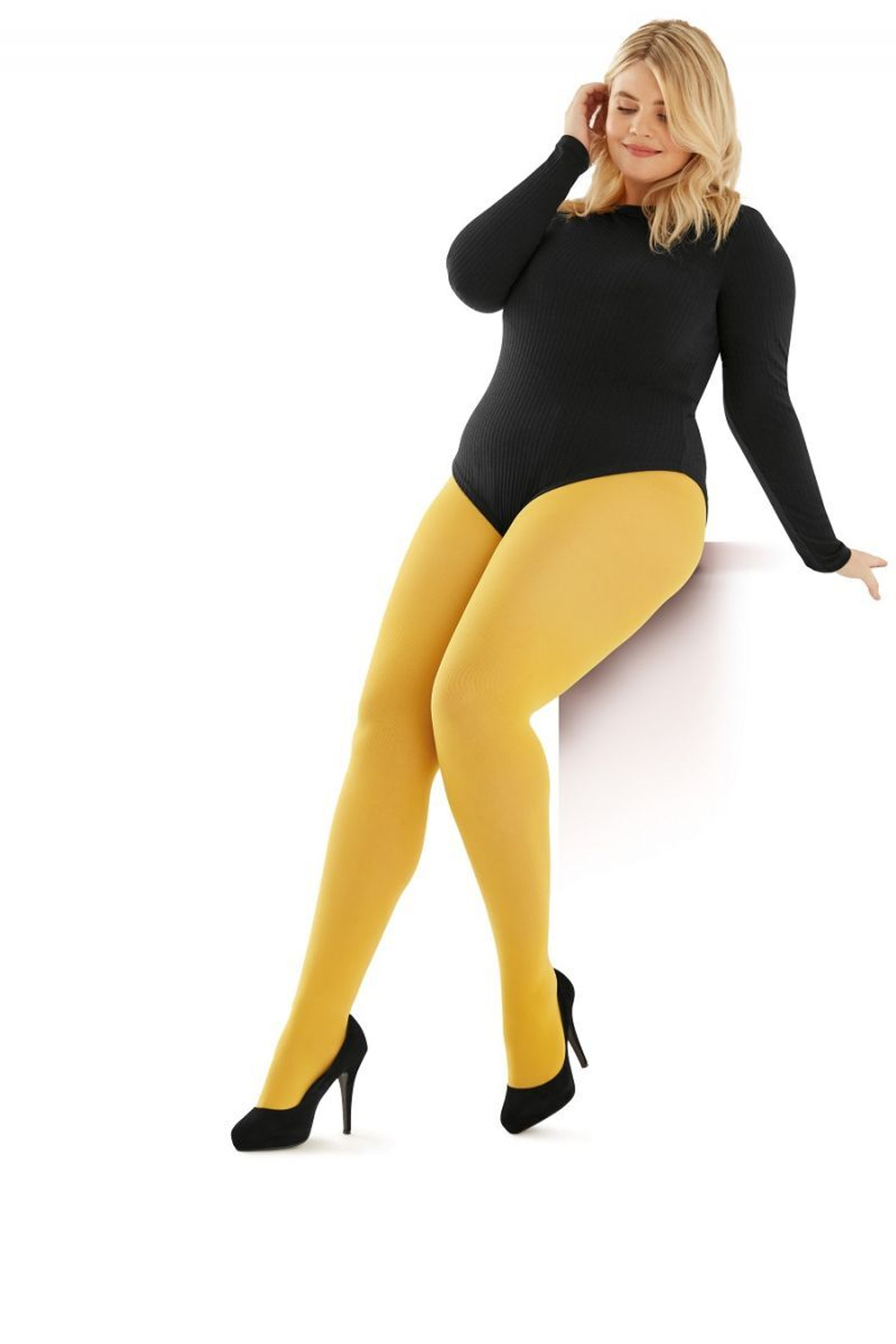 Плотные колготки Pretty Polly Curves Plush Opaque Tights (Размер: XXL) (Цвет: черный)