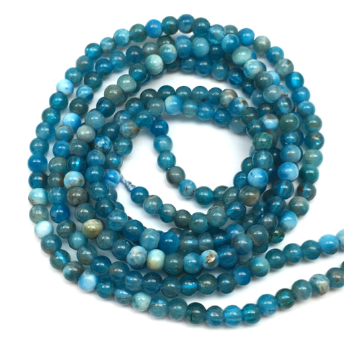 Апатит 3 мм, бусины - шарики (нить)