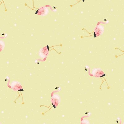 Акварельные фламинго / светло-желтый