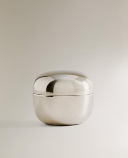 Zara Home Коробка для хранения из нержавеющей стали, цвет серебристый, 8 см