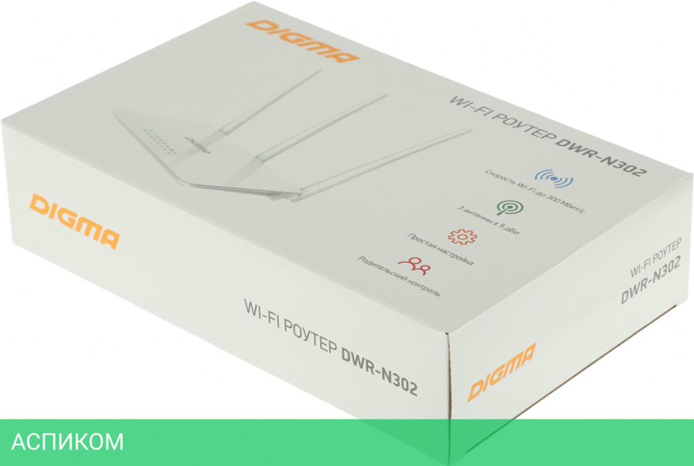 Wi-Fi роутер Digma DWR-N302 белый