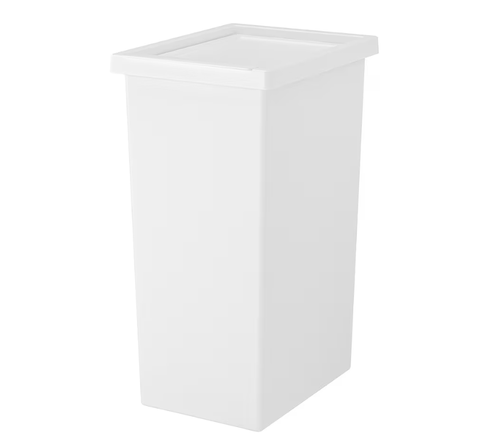 ФИЛУР FILUR Пластиковая корзина с крышкой, белая, 42 литра