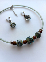 Комплект украшений из муранского стекла: колье, серьги