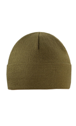 Шапка 2х нитка цв.олива с отворотом на флисе